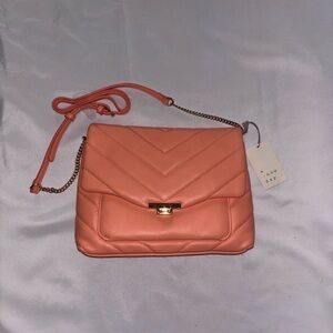 A New Day Peach Quilted Crossbody Bag